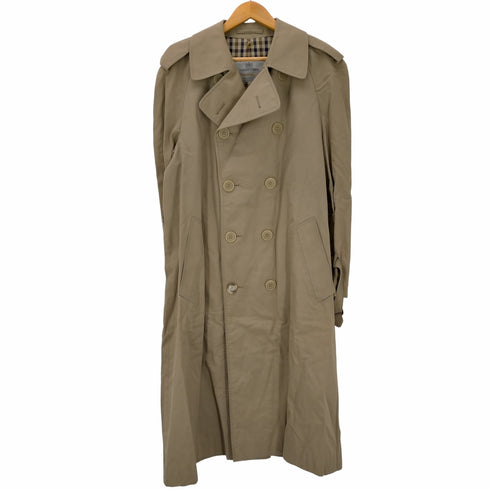 アクアスキュータム AQUASCUTUM MADE IN ENGLAND 裏地チェック柄 ロングトレンチコート メンズ
