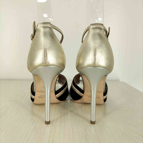 マローンスリアーズ Malone Souliers Zola Metallic Leather And Suede ゾーラ メタリック レザーアンドスウェードサンダル レディース 37 1/2