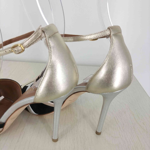 マローンスリアーズ Malone Souliers Zola Metallic Leather And Suede ゾーラ メタリック レザーアンドスウェードサンダル レディース 37 1/2