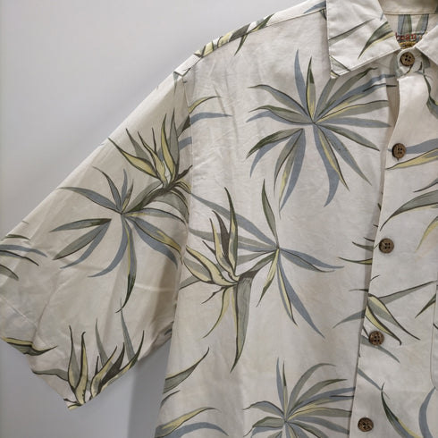 カリビアン Caribbean シルク ヤシの木 アロハシャツ メンズ import:S