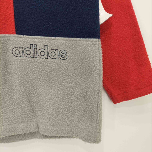 アディダス adidas 80-90s デサント製 トレフォイルロゴ クルーネックフリースプルオーバー メンズ 150