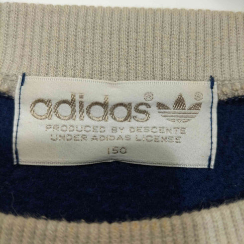 アディダス adidas 80-90s デサント製 トレフォイルロゴ クルーネックフリースプルオーバー メンズ 150