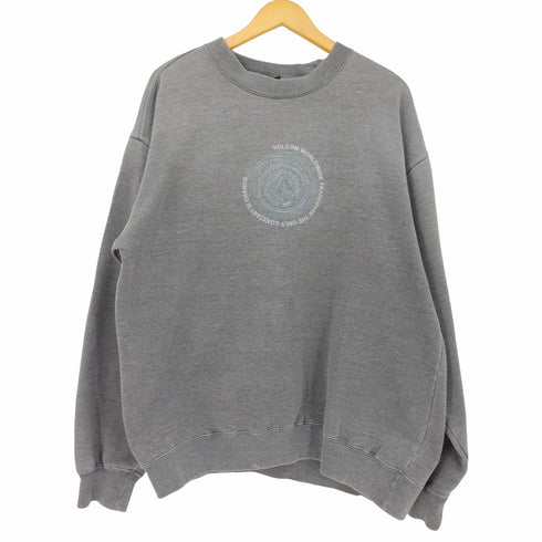ヴォルコム VOLCOM ロゴ刺繍 脇ガゼット クルーネックスウェット メンズ import:L