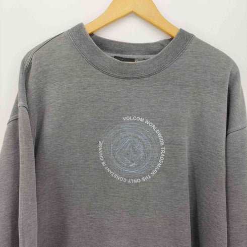 ヴォルコム VOLCOM ロゴ刺繍 脇ガゼット クルーネックスウェット メンズ import:L