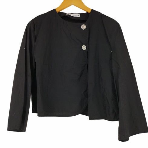 ザラ ZARA ラインストーンボタンポプリンシャツ レディース import:M