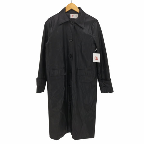 ベルテッド ロング レザー ジャケット レディース