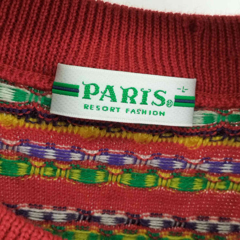 パリス paris 3D クルーネックカラフルウールニット メンズ import:L