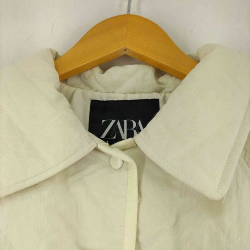 ザラ ZARA クロップド キルティング シャツジャケット レディース import:M