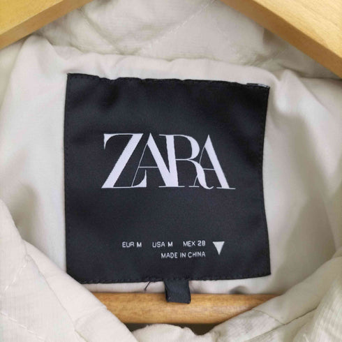 ザラ ZARA クロップド キルティング シャツジャケット レディース import:M