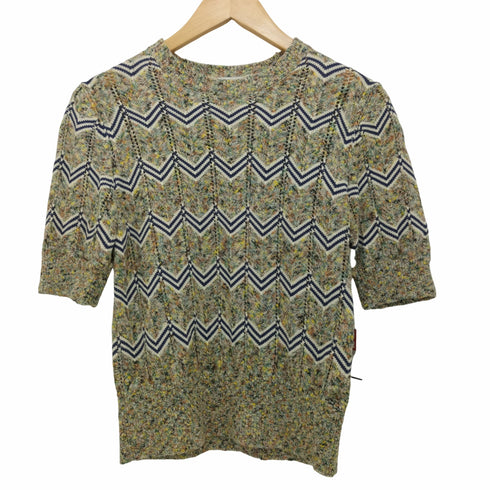 エイチビューティーアンドユースユナイテッドアローズ H BEAUTY & YOUTH UNITED ARROWS 総柄半袖ニット コットンニット レディース FREE