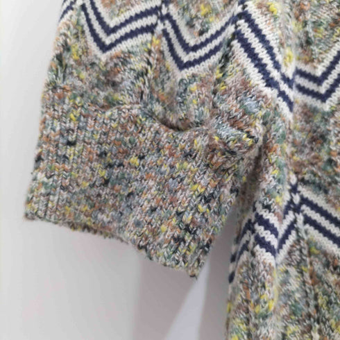エイチビューティーアンドユースユナイテッドアローズ H BEAUTY & YOUTH UNITED ARROWS 総柄半袖ニット コットンニット レディース FREE