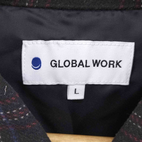 グローバルワーク GLOBAL WORK フェイクウール チェックブルゾン メンズ JPN:L
