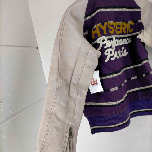 ヒステリックグラマー HYSTERIC GLAMOUR 袖レザーウールスタジャン レディース FREE