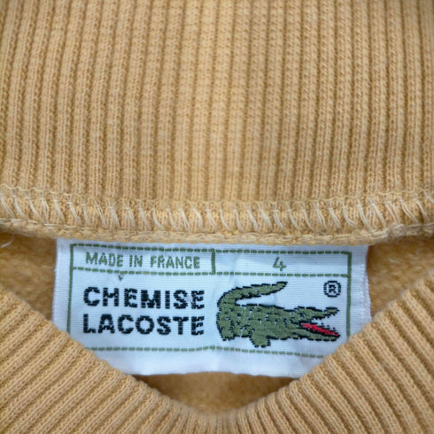 シュミーズ ラコステ CHEMISE LACOSTE 80s 鹿の子 ロゴ刺繍パッチ スウェット メンズ JPN:4