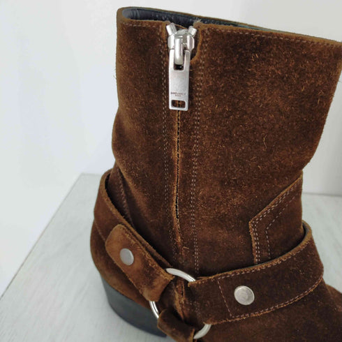 サンローランパリ SAINT LAURENT PARIS クラシックワイアットハーネスブーツ スエード リング メンズ