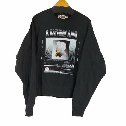 アベイシングエイプ A BATHING APE 両面プリント L/S スウェット メンズ JPN:M