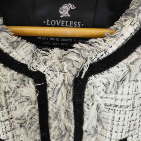 ラブレス LOVELESS ノーカラー ツイードジャケット レディース 36