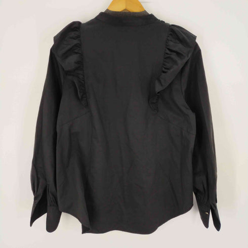ユナイテッドアローズグリーンレーベルリラクシング UNITED ARROWS green label relaxing タタキフリル スタンドカラー ブラウス レディース