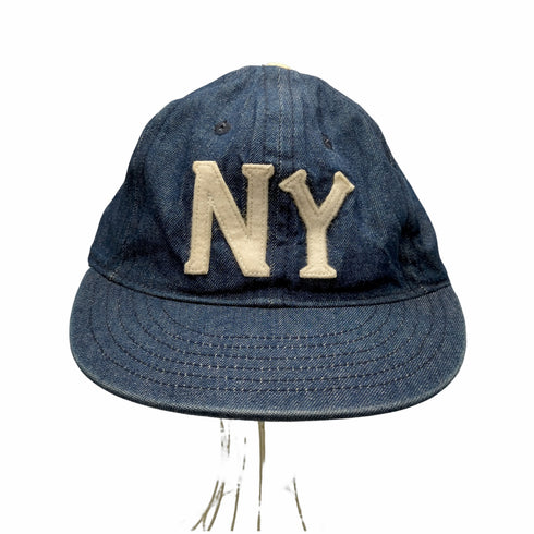 IDEAL CAP COPNY NY ロゴ 6パネル デニム キャップ メンズ