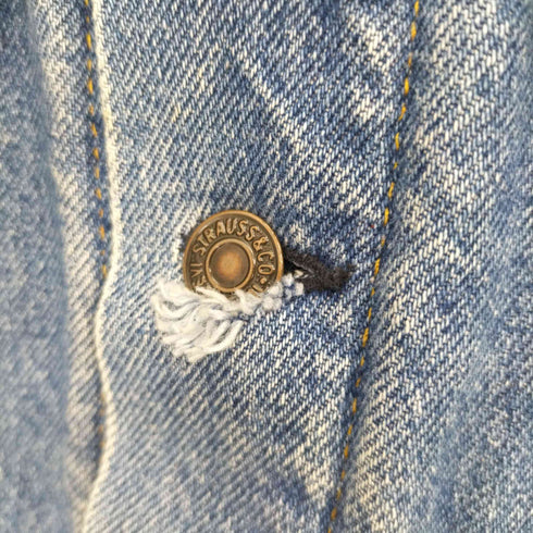 リーバイス Levis 80-90S USA製 ボタン裏527刻印 裏地ブランケット 4th Denim Trucker Jacket デニム トラッカー ジャケット メンズ 38