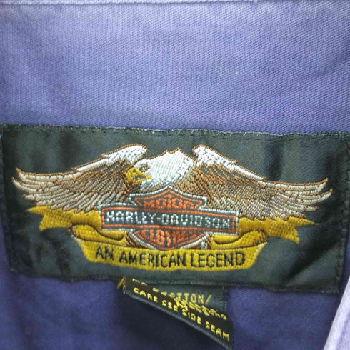 ハーレーダビッドソン HARLEY-DAVIDSON ロゴ刺繍 ジップポケットシャツ メンズ import:M
