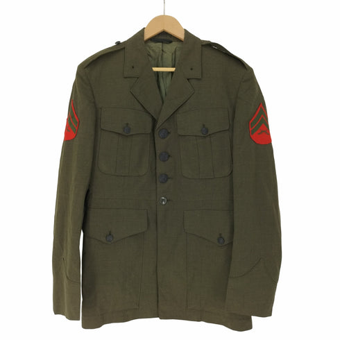 ユーエスアーミー US ARMY USMC ドレスジャケット COAT MAN'S POLY/WOOL TROPICAL GREEN SHADE 2241 WITH BELT メンズ