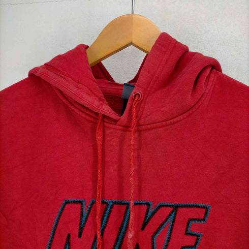 ナイキ NIKE 00S ステッチデザインロゴ刺繍 プルオーバーパーカー メンズ import:M