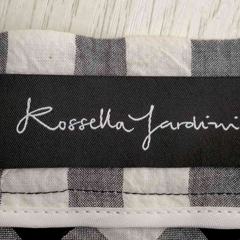Rossella Jardini イタリア製 リネン混 裾フリル ギンガムチェックフレアスカート レディース 38