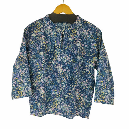 パークス PARKES 花柄 ノーカラーブラウス レディース JPN:M