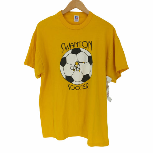 ラッセルアスレチック RUSSELL ATHLETIC 00S メキシコ製 サッカー グラフィック プリント クルーネック S/S Tシャツ メンズ import:L