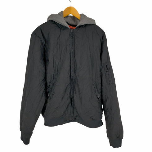 ザラ ZARA キルティングフーディーMA-1ジャケット メンズ JPN:XL
