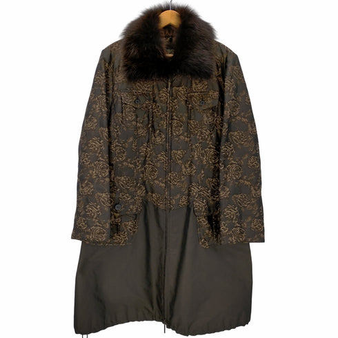 ville dazur フォックスファー 花柄ダブルジップコート レディース JPN:44