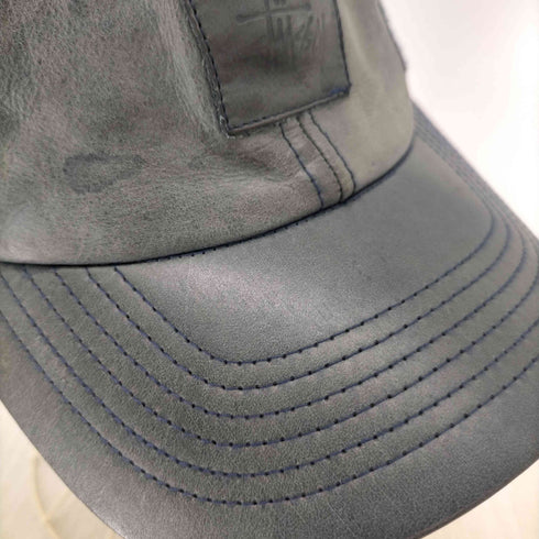 ステューシー Stussy 00SS レザーロゴ6パネルキャップ メンズ