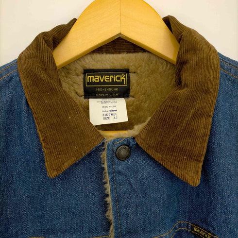 マーベリック MAVERICK 70s USA製 ボアデニムジャケット メンズ 42