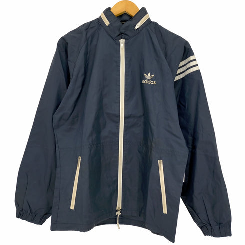 アディダスオリジナルス adidas Originals 70-80s デサント製 トレフォイルロゴ ジップアップナイロンジャケット レディース M