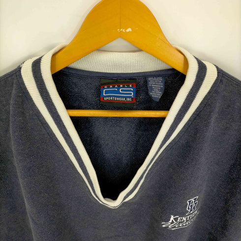 CRABLE SPORTSWEAR カレッジ刺繍 Vネック スウェットベスト メンズ XXL