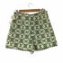ザラ ZARA GREEN BEIGE EMBROIDERED SHORTS レディース US M
