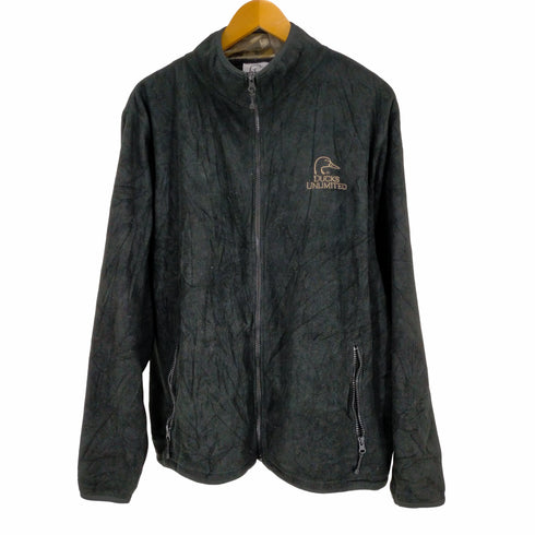 ダックズアンリミテッド Ducks Unlimited ドローコード付ロゴ刺繍フリースジャケット メンズ JPN:L
