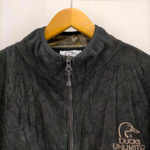 ダックズアンリミテッド Ducks Unlimited ドローコード付ロゴ刺繍フリースジャケット メンズ JPN:L
