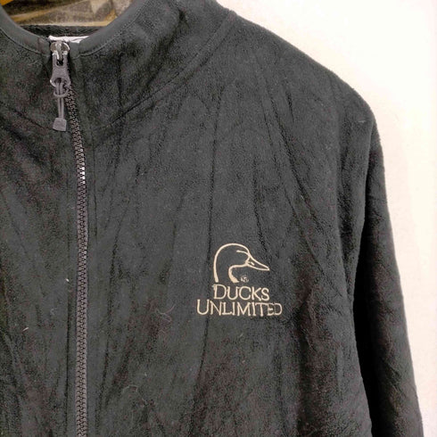 ダックズアンリミテッド Ducks Unlimited ドローコード付ロゴ刺繍フリースジャケット メンズ JPN:L