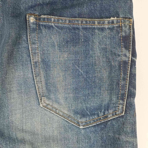 ヒステリックグラマー HYSTERIC GLAMOUR カウレザーパッチ スタッズクラッシュ加工 デニムパンツ メンズ 32inch