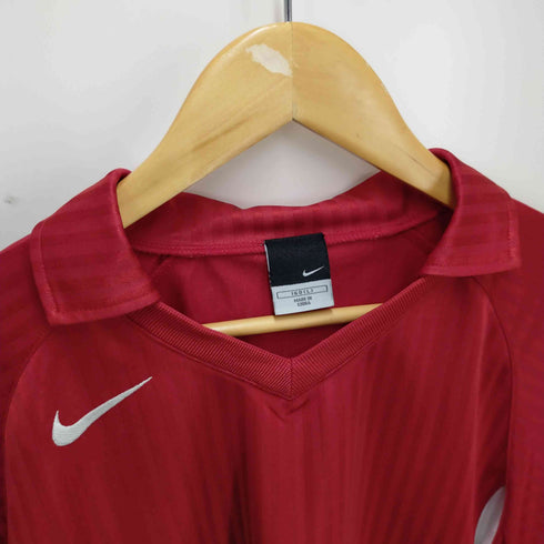 ナイキ NIKE フロントロゴ バイカラー ツートン ストライプゲームシャツ ゲーミングシャツ Y2K メンズ 160 L