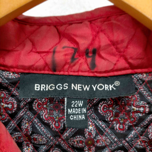 ブリッグスニューヨーク BRIGGS NEW YORK 裏地総柄キルティングハンドカラージップアップジャケット メンズ 22W
