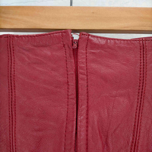 GENUINE LEATHER ミディ丈レザースカート レディース 6