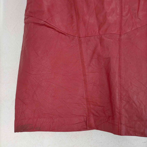 GENUINE LEATHER ミディ丈レザースカート レディース 6