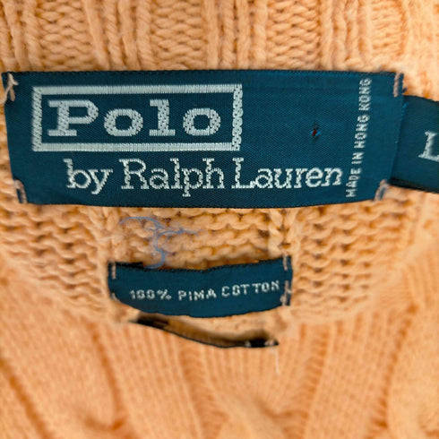 ポロバイラルフローレン Polo by RALPH LAUREN SLIM FIT コットンケーブル編みニット メンズ JPN:L