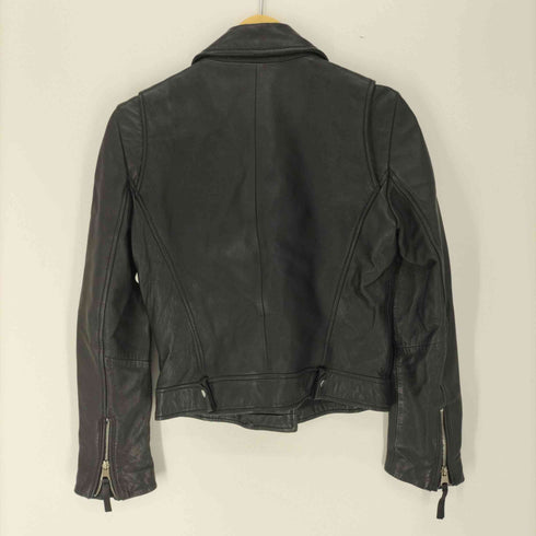 ザラ ZARA シープ レザー ライダースジャケット レディース import:M
