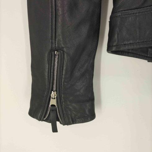 ザラ ZARA シープ レザー ライダースジャケット レディース import:M