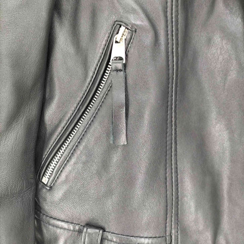 ザラ ZARA シープ レザー ライダースジャケット レディース import:M