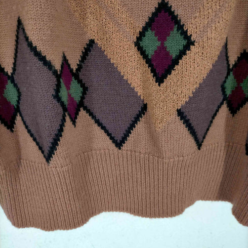 ROYAL SELECT DEER CREEK フロント刺繍アーガイルニット メンズ JPN:L